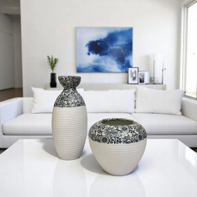 Forest Ripple Ceramic Vases
