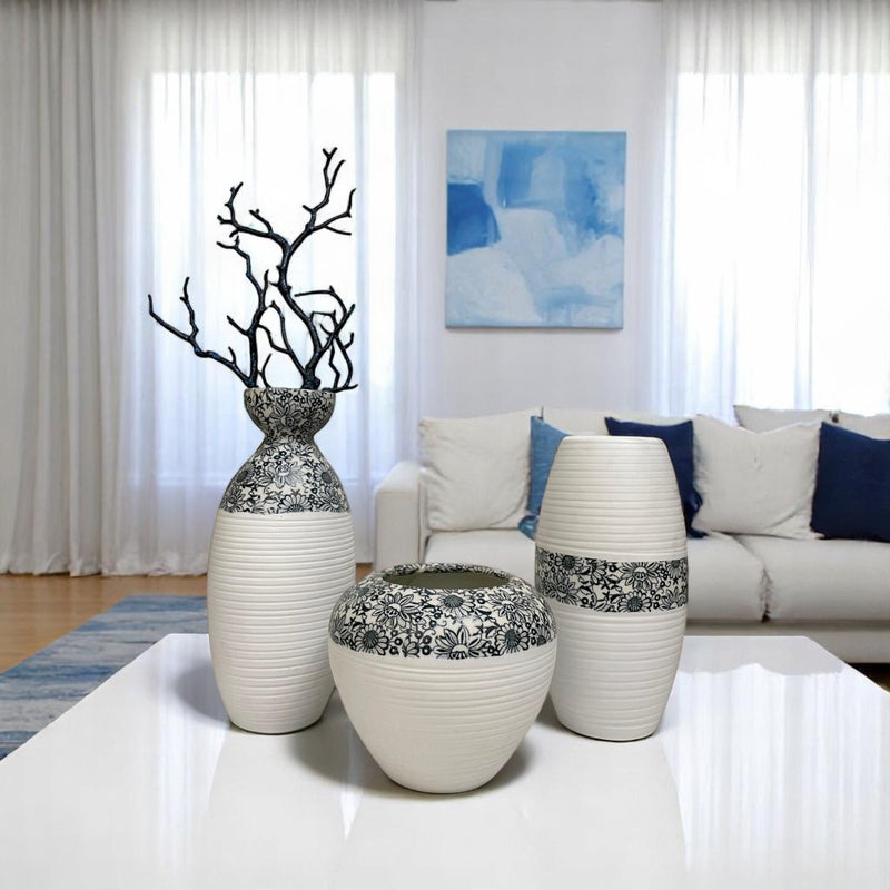 Forest Ripple Ceramic Vases