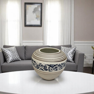 Indigo Linear Ceramic Vases