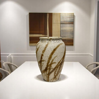 Brown Marbled Elegance Ceramic Vase