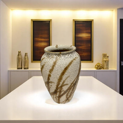 Brown Marbled Elegance Ceramic Vase