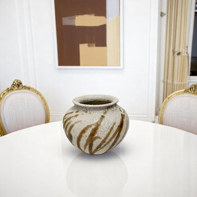 Brown Marbled Elegance Ceramic Vase