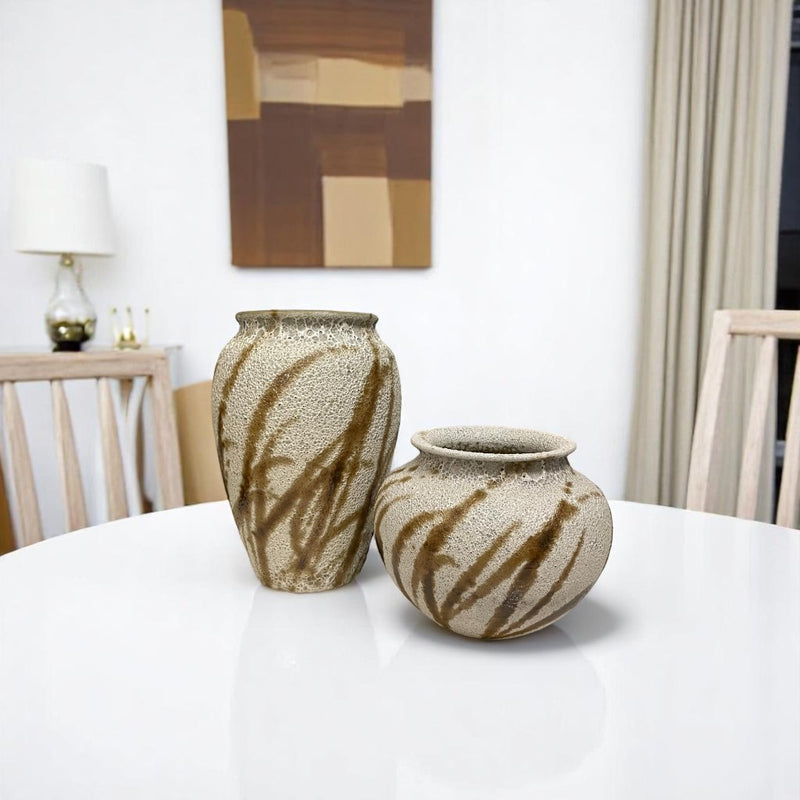 Brown Marbled Elegance Ceramic Vase