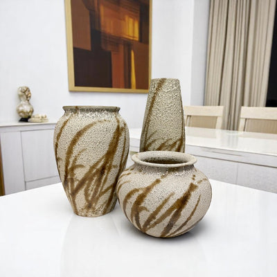 Brown Marbled Elegance Ceramic Vase