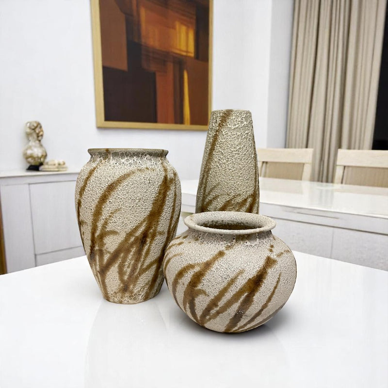 Brown Marbled Elegance Ceramic Vase