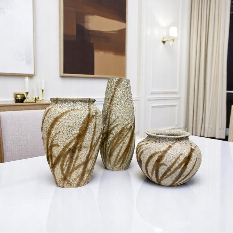 Brown Marbled Elegance Ceramic Vase