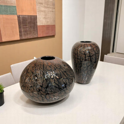 Italian Murano Brown Glass Vases Set