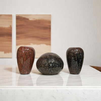 Italian Murano Brown Glass Vases Set