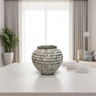 Green-striped Horizon Ceramic Vases