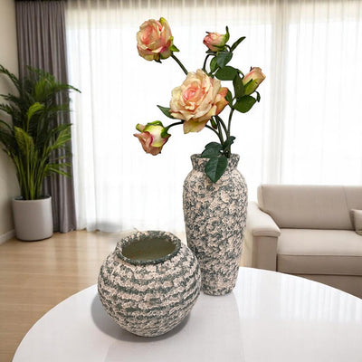 Green-striped Horizon Ceramic Vases
