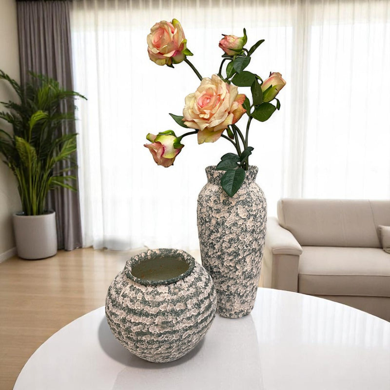 Green-striped Horizon Ceramic Vases