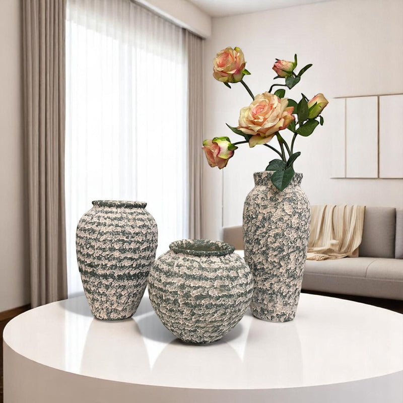 Green-striped Horizon Ceramic Vases