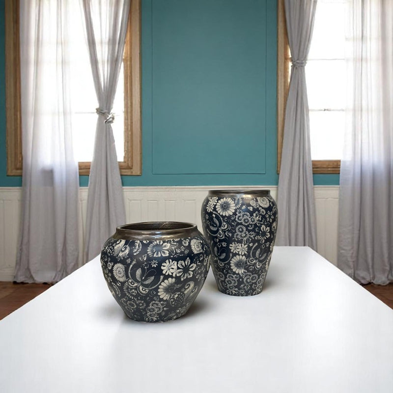 Royal Blue Elegance Ceramic Vase Set