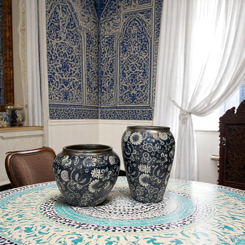 Royal Blue Elegance Ceramic Vase Set
