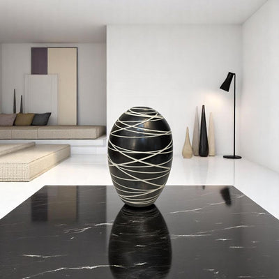 Monochrome Stripes Ceramic Vase