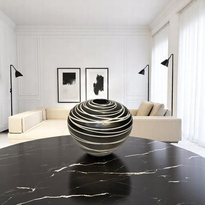 Monochrome Stripes Ceramic Vase