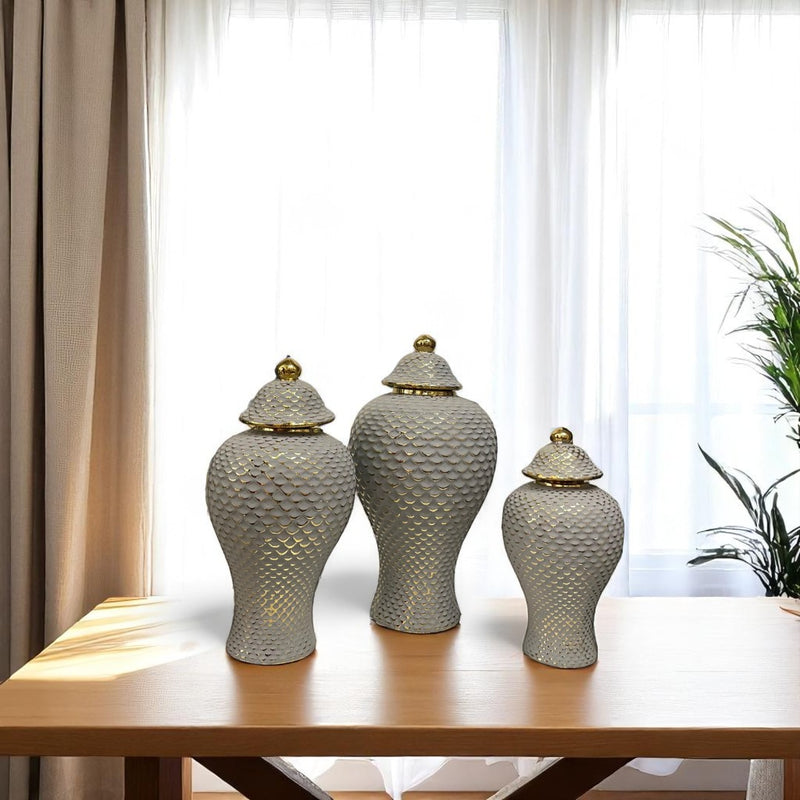 Czech Grey Porcelain Candy Jar