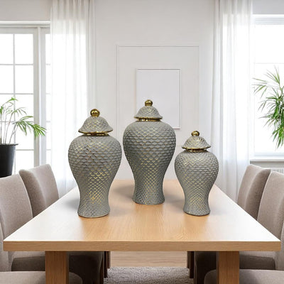 Czech Grey Porcelain Candy Jar