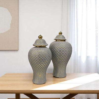 Czech Grey Porcelain Candy Jar