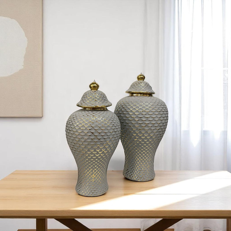 Czech Grey Porcelain Candy Jar