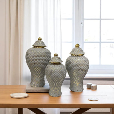 Czech Grey Porcelain Candy Jar