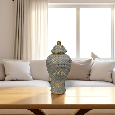 Czech Grey Porcelain Candy Jar