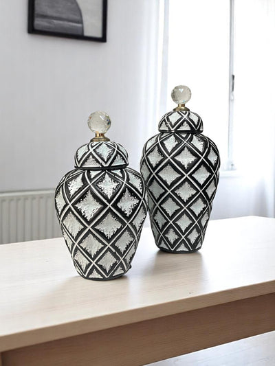 Czech Grey Ceramic Candy Jar