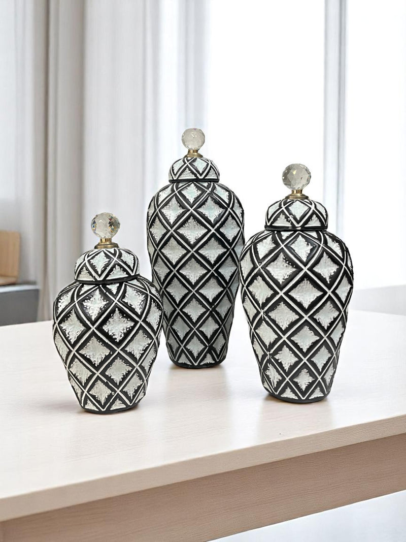 Czech Grey Ceramic Candy Jar