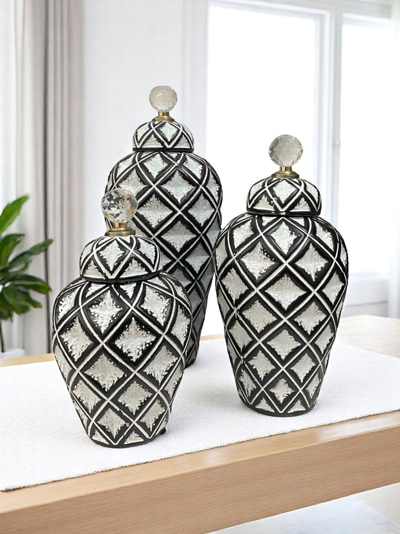 Czech Grey Ceramic Candy Jar