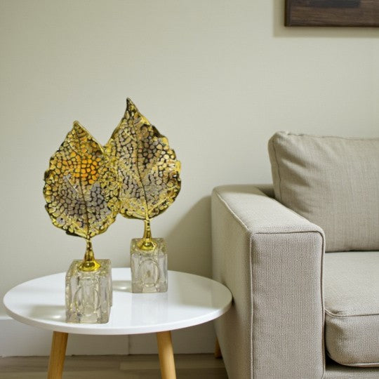 Crystal Table Leaf Décor