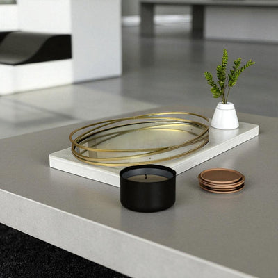 Chic Gold-Trimmed Mirrored Serving Trays