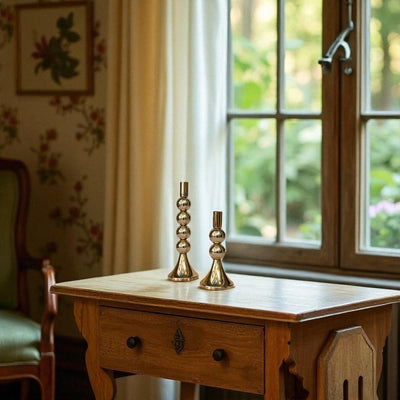 Antique Metallic Glow Candle Stand