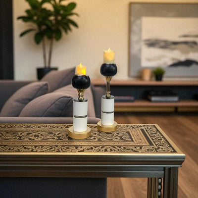 Château Glow Crystal & Brass Candle Holder