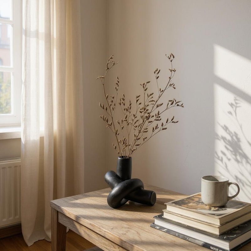 Elegant Contemporary Black Ceramic Knot