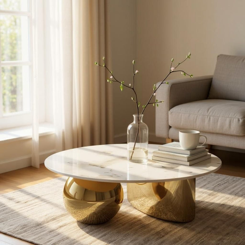 MS Elegant Center Table Set White Top