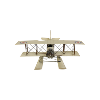 Metallic Vintage Military Biplane Model