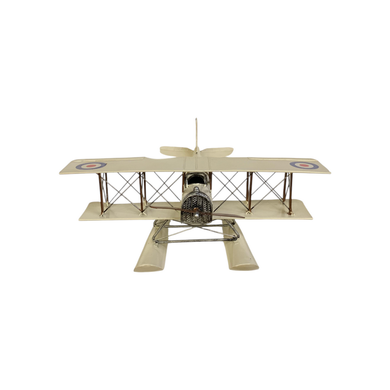 Metallic Vintage Military Biplane Model