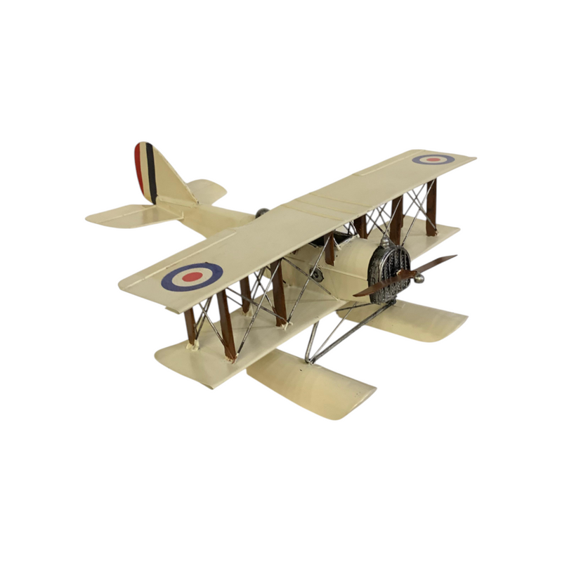 Metallic Vintage Military Biplane Model