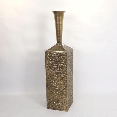 Branded Brass Textured Floor Vase