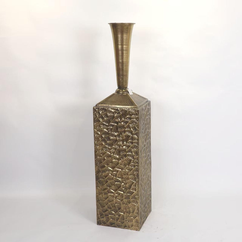 Branded Brass Textured Floor Vase