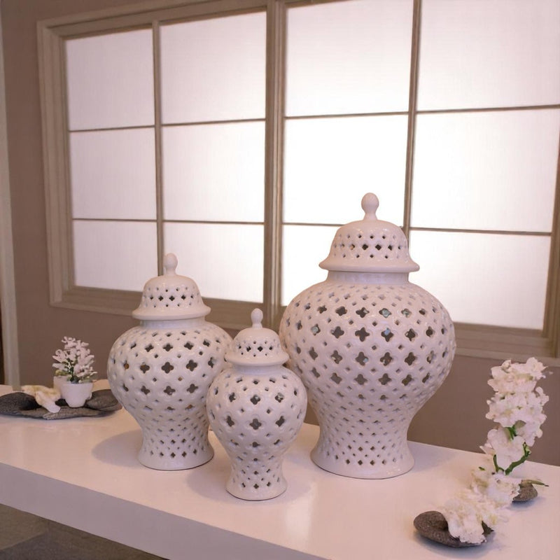 Milky Netted Porcelain Candy Jars
