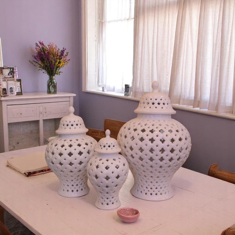 Milky Netted Porcelain Candy Jars