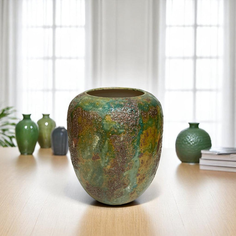 Verdant Relic Ceramic Vase Set
