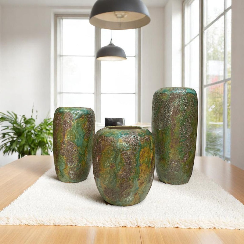 Verdant Relic Ceramic Vase Set