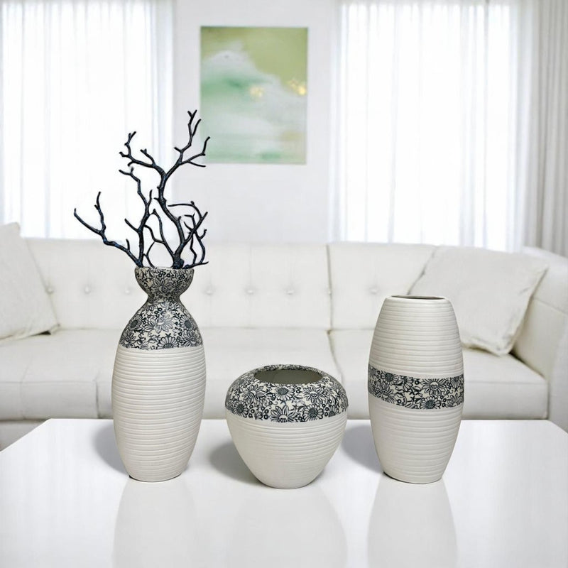 Forest Ripple Ceramic Vases