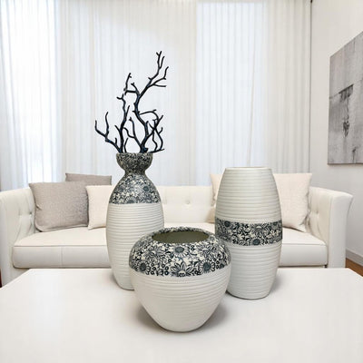 Forest Ripple Ceramic Vases