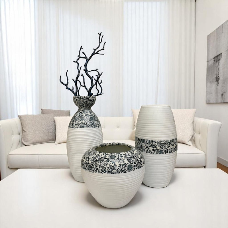 Forest Ripple Ceramic Vases