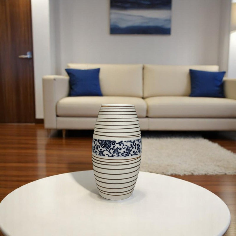 Indigo Linear Ceramic Vases
