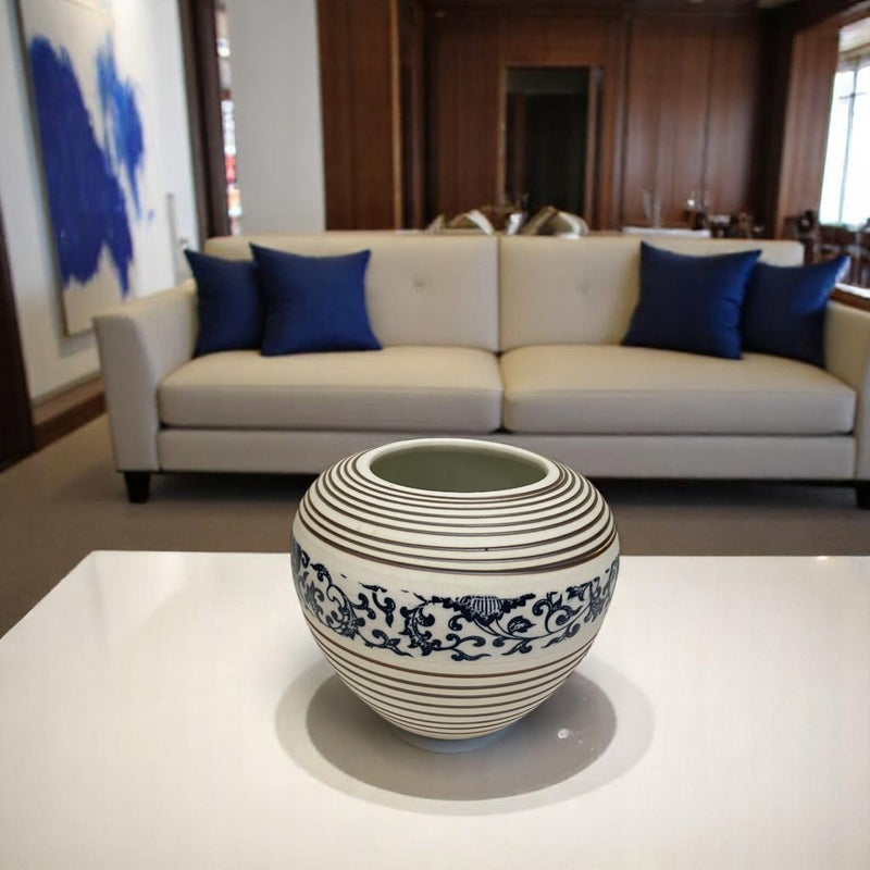 Indigo Linear Ceramic Vases