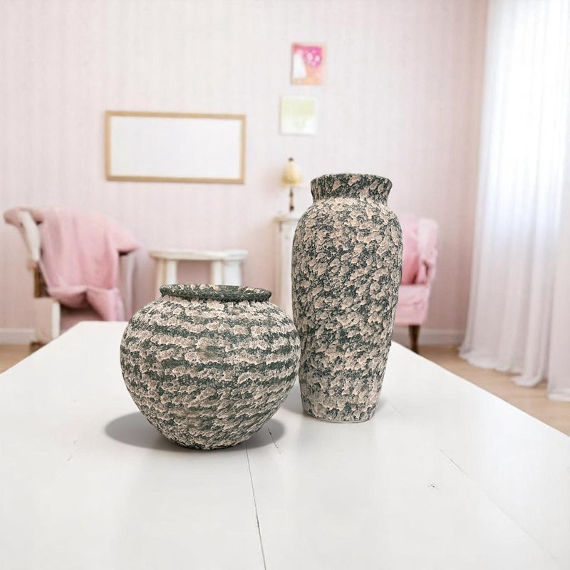 Green-striped Horizon Ceramic Vases